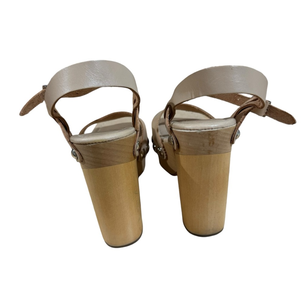 Jeffrey Campbell Platform High Heel Sandals Leather Beige Size 38 Italian - Picture 3 of 5